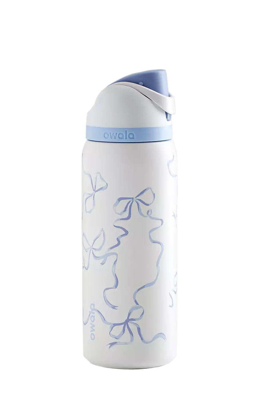 Owala Tied and True Blue Bows bottle with limited edition design for on the go hydration