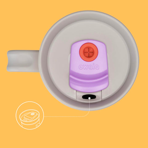 Owala wide-mouth-opening demonstrating easy ice addition and cleaning.