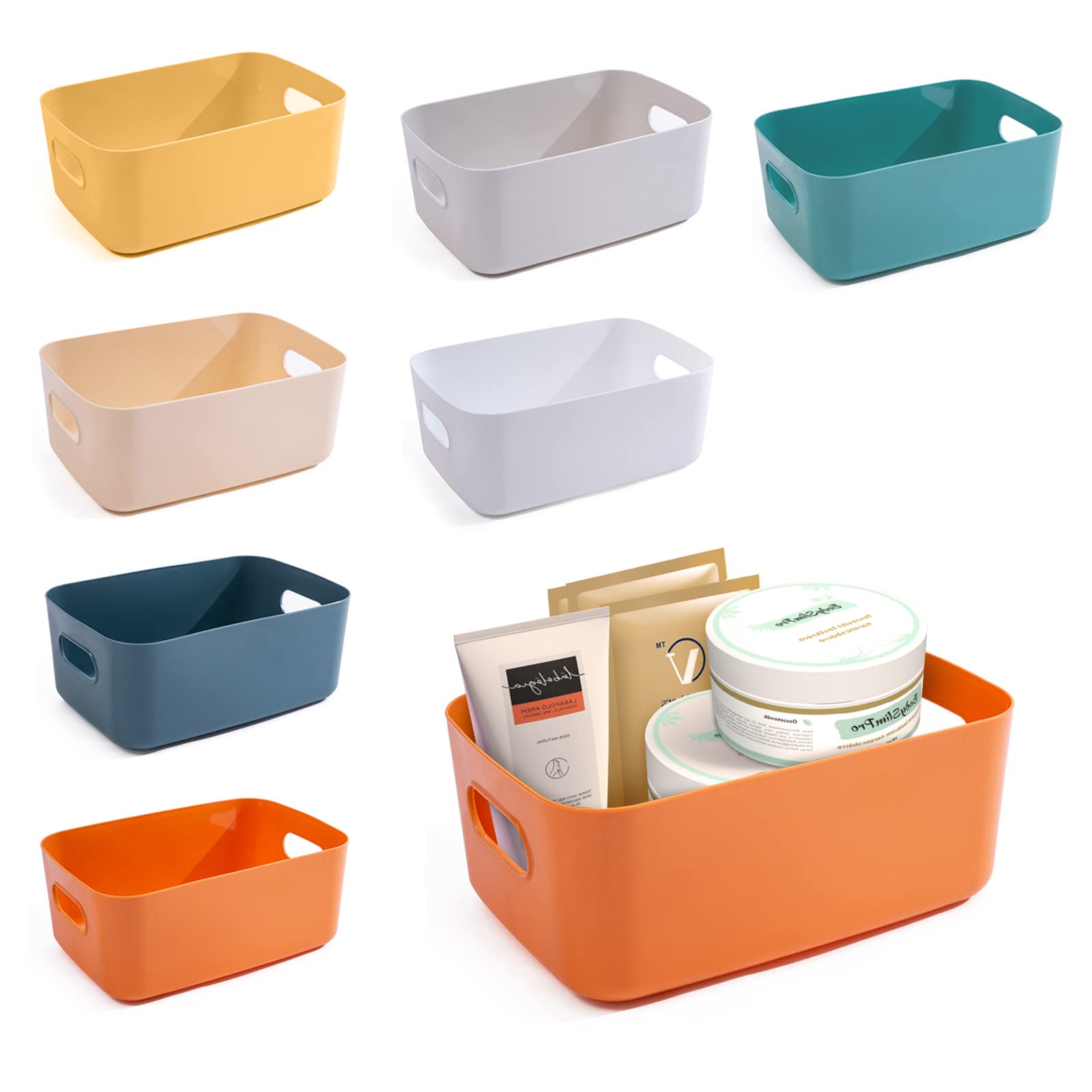 OWill multicolor blue basket ideal for pantry organization and easy access.