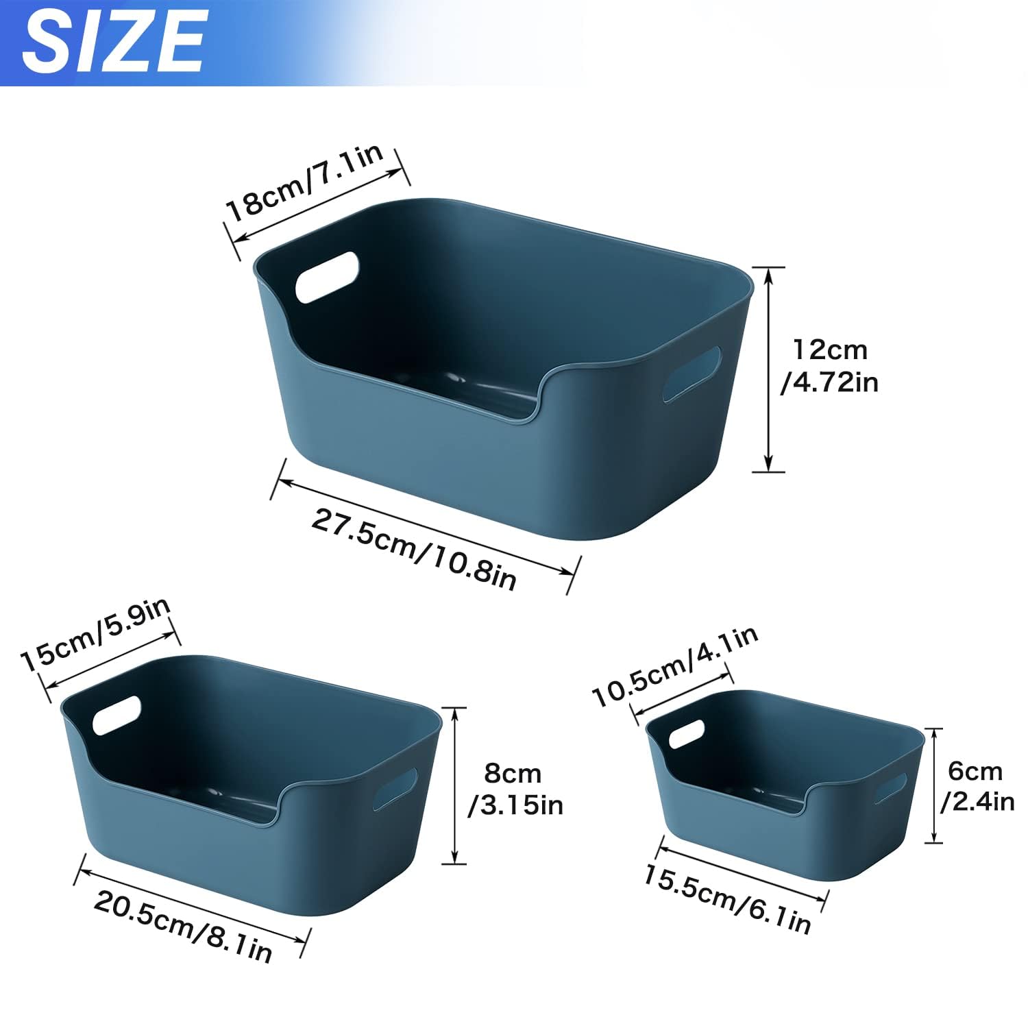 OWill colorful storage bins set with handles for easy carrying