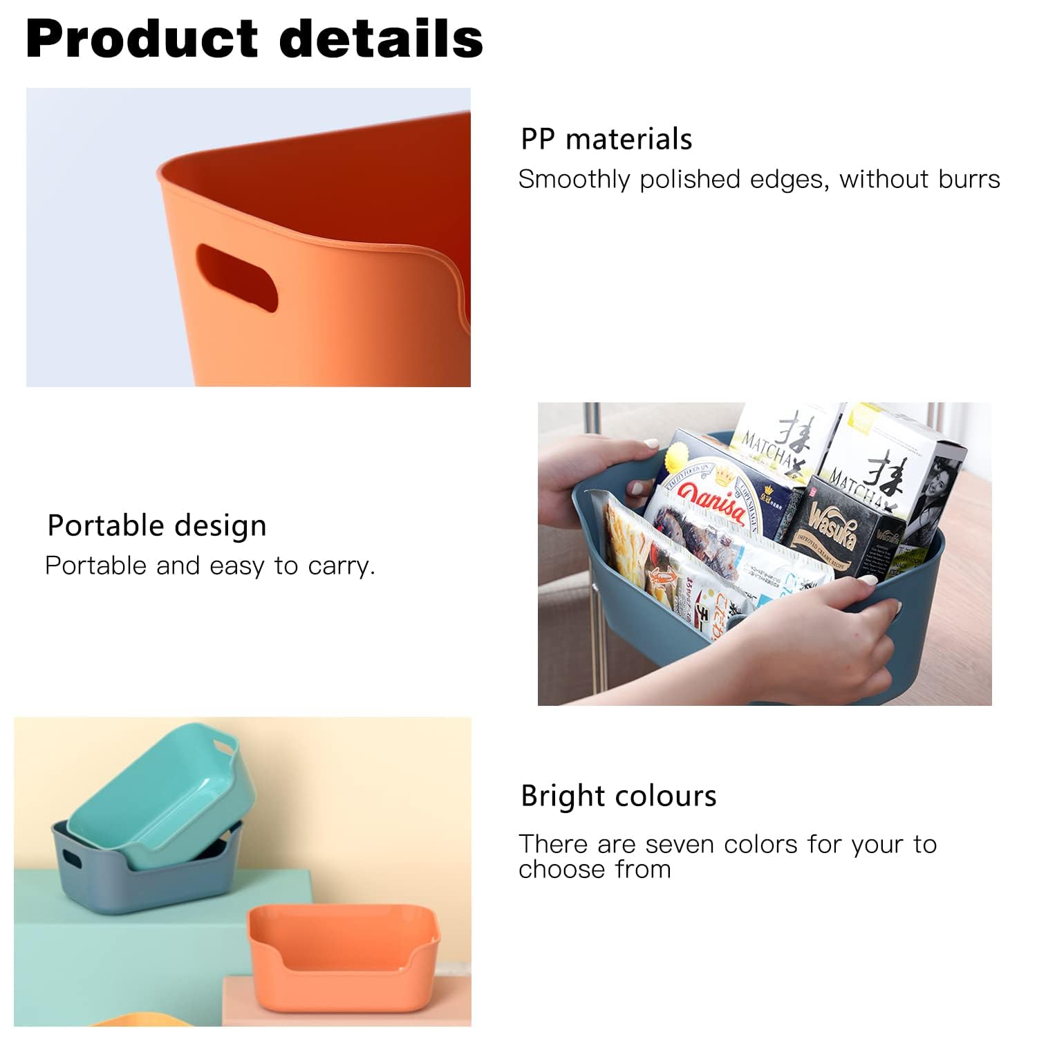 OWill storage bin with side handles for effortless lifting