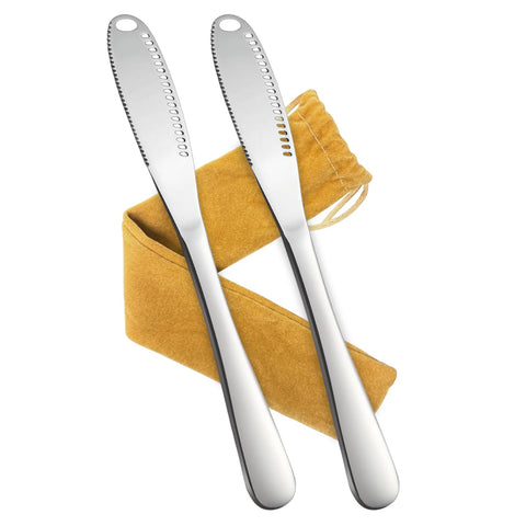 Owiooll 3in1 butter curler-spreader-knife with ergonomic handle for smooth spreading.
