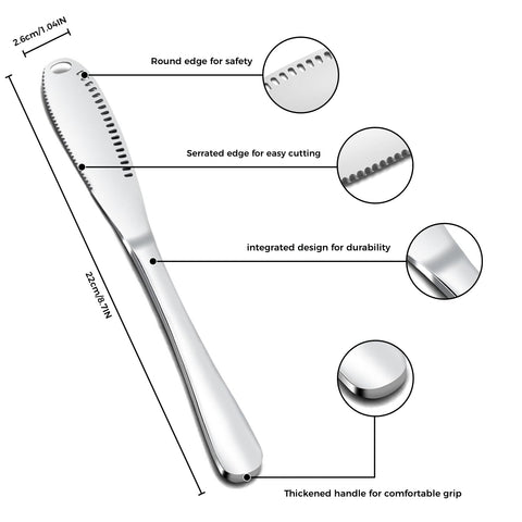 Owiooll 8-inch butter knife in hand demonstrates a comfortable grip.