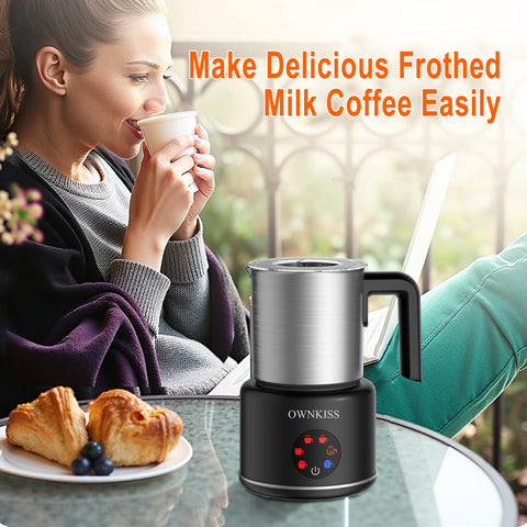 OWNKISS Milk Frother chocolate mode blends for lump-free hot chocolate