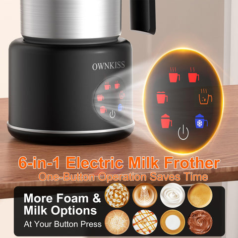 OWNKISS Milk Frother interior cup in action delivering smooth heated milk