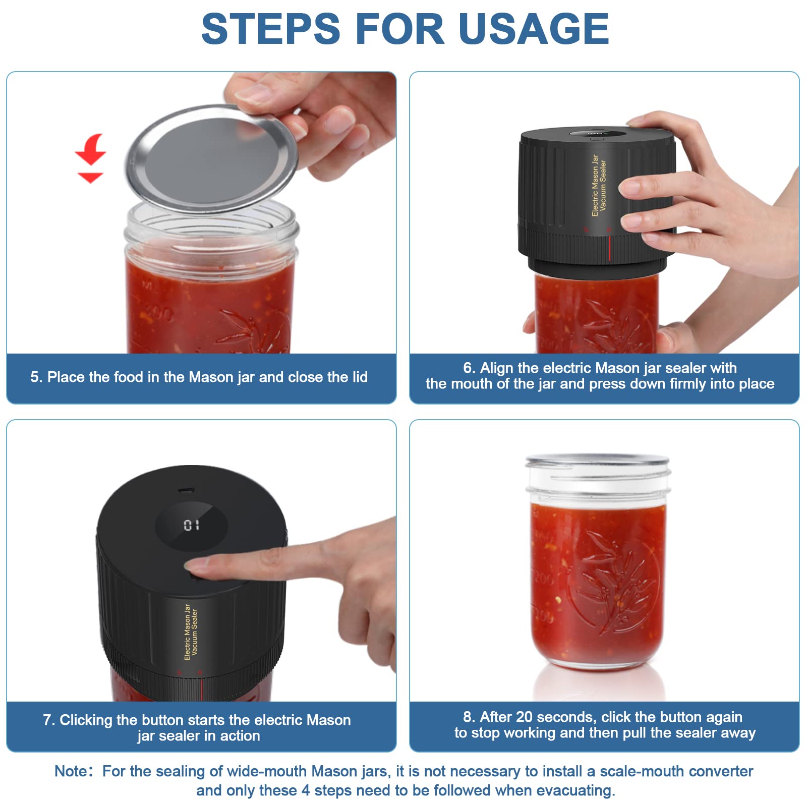 OXLIMKEE kit includes wide and regular mason jar lids