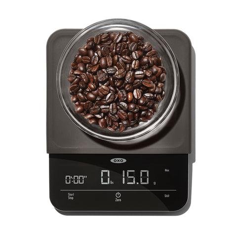 OXO Brew scale precision at 0.5 gram increments