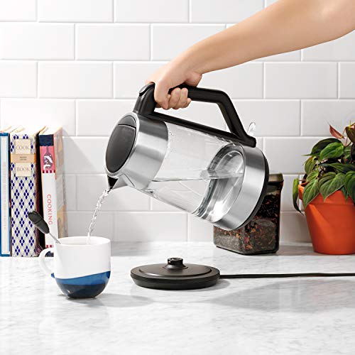 OXO Brew cordless glass kettle precise measurements for accurate dosing.