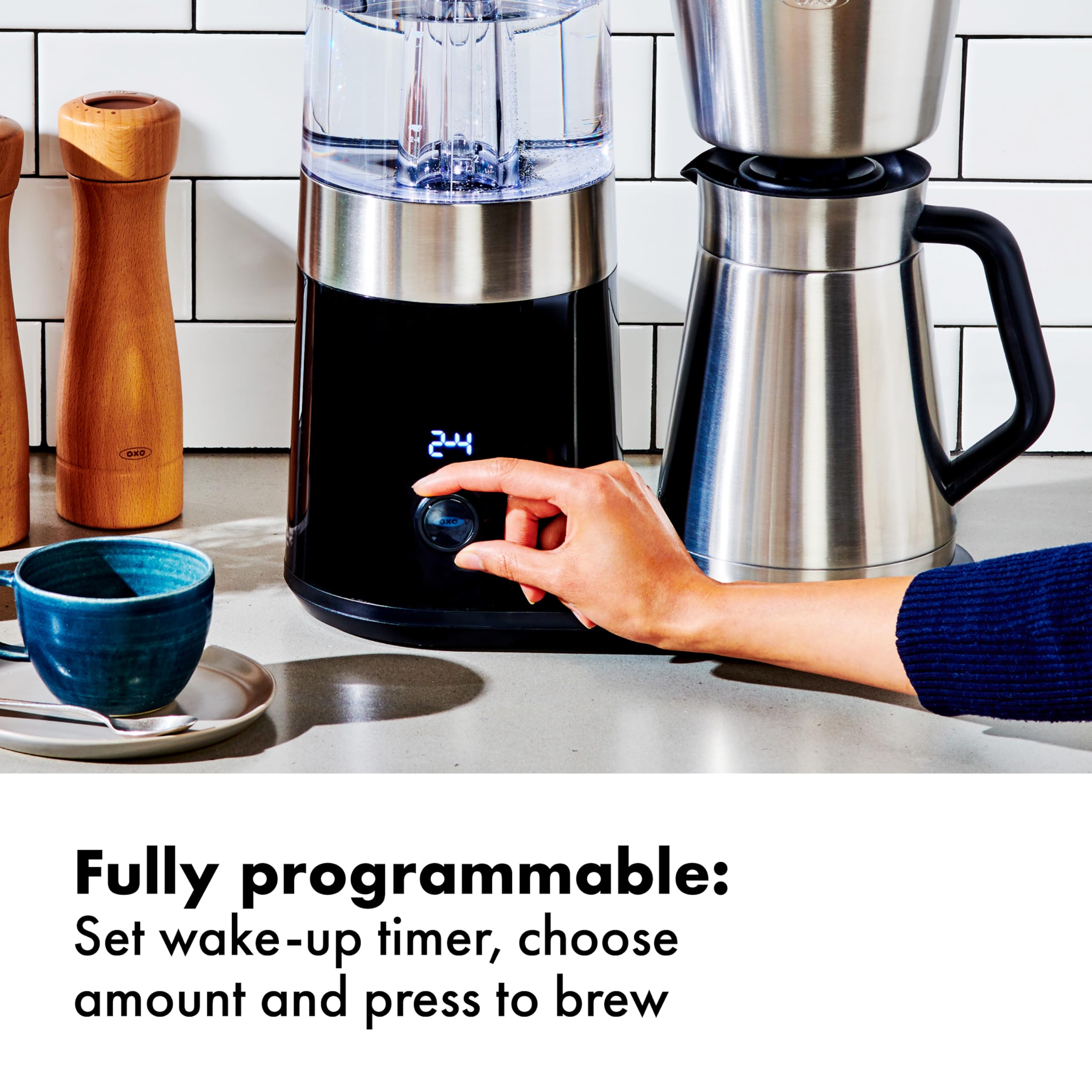 OXO Brew internal mixing tube maintains flavor consistency from first to last sip