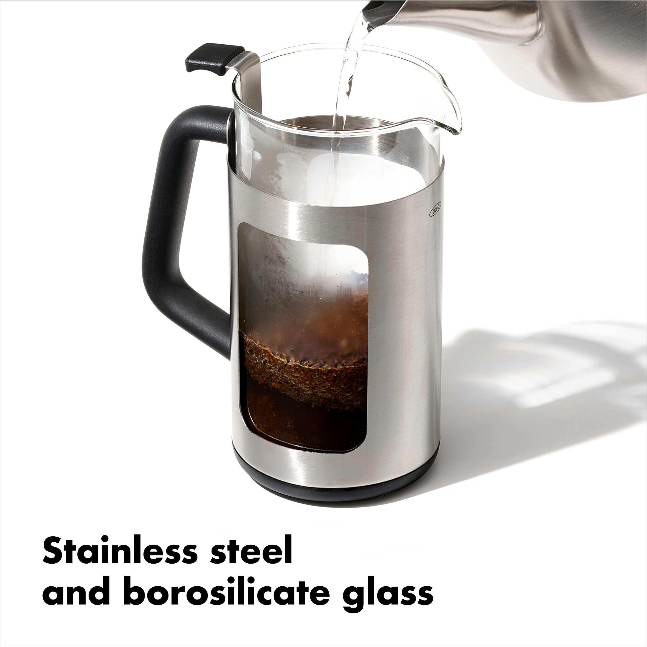 Stainless steel exterior provides durable, long-lasting kitchen appliance.