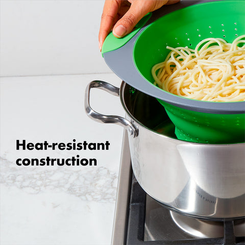 OXO Collapsible Colander dishwasher safe for easy cleaning
