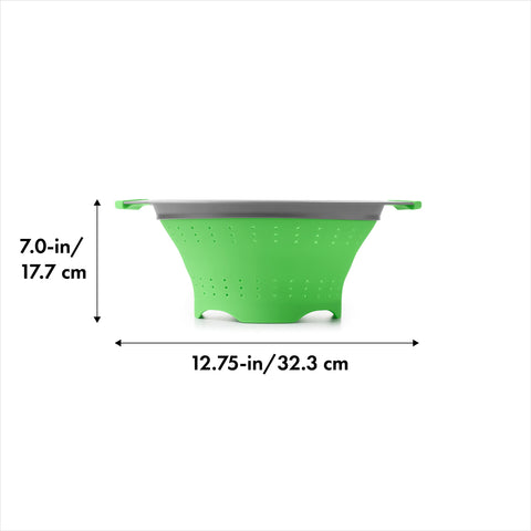 OXO Collapsible Colander folded flat for compact storage