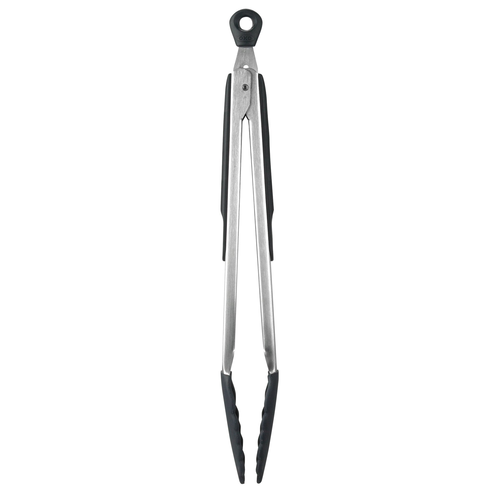 OXO Good Grips 12-Inch Tongs with silicone head for precise flipping and serving.