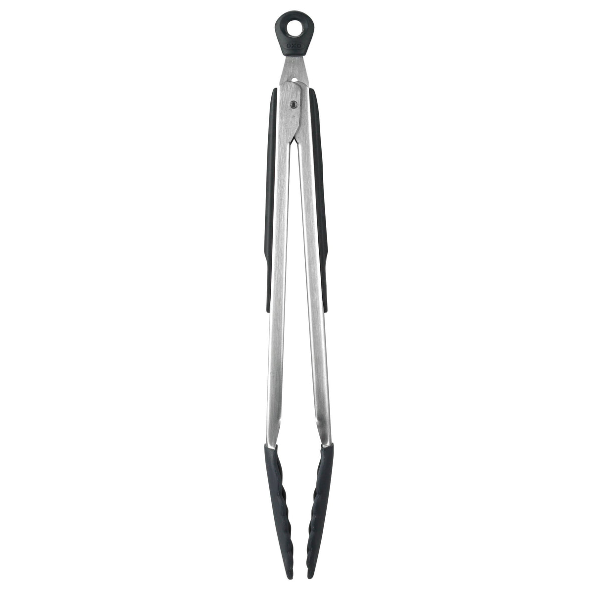 OXO Good Grips 12-Inch Tongs with silicone head for precise flipping and serving.