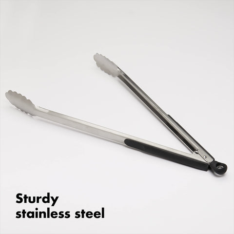 OXO Good Grips tongs are dishwasher-safe for easy cleaning.