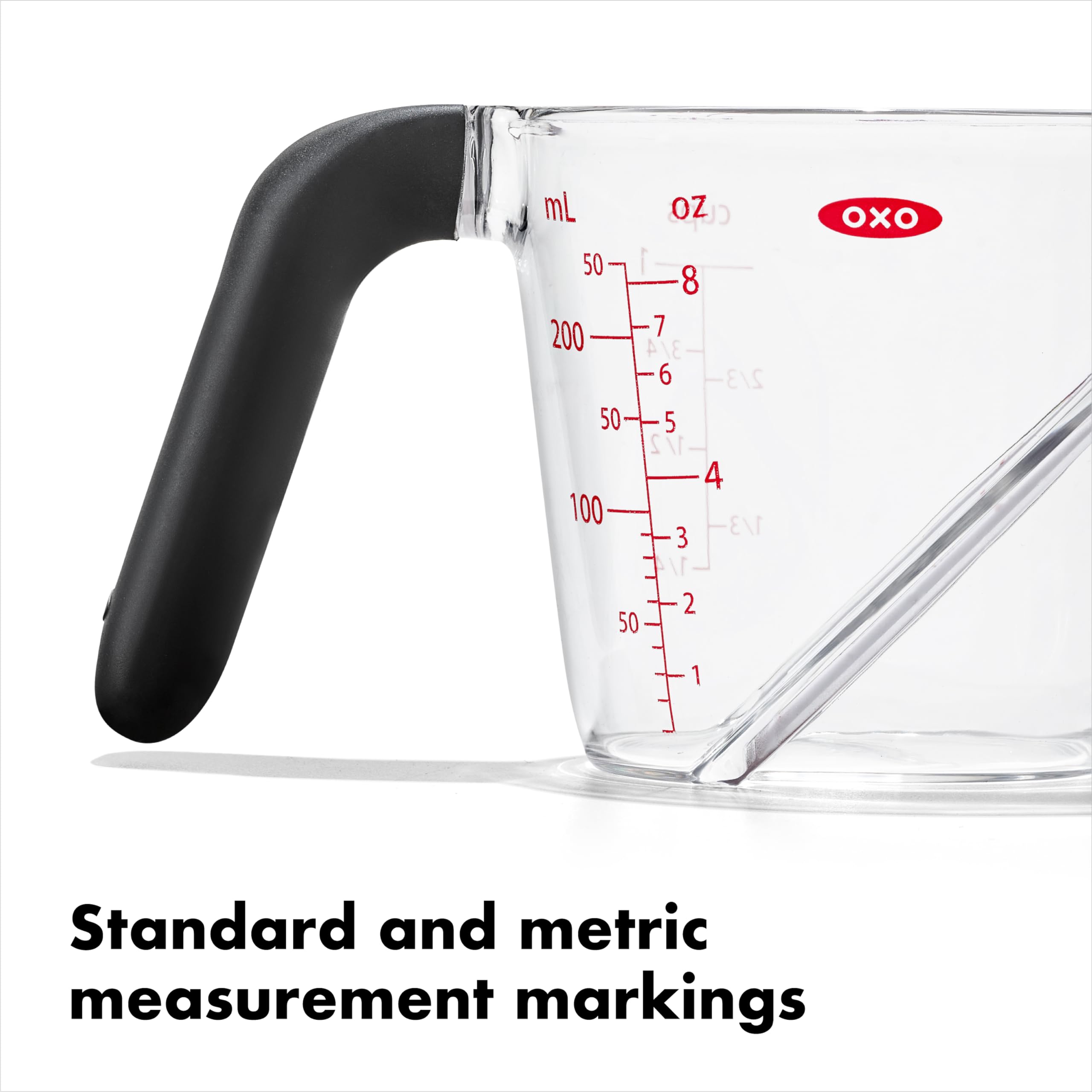 OXO Good Grips 1-Cup Angled Measuring Cup dishwasher-safe plastic.