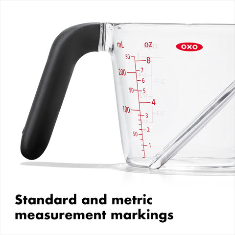 OXO Good Grips 1-Cup Angled Measuring Cup dishwasher-safe plastic.