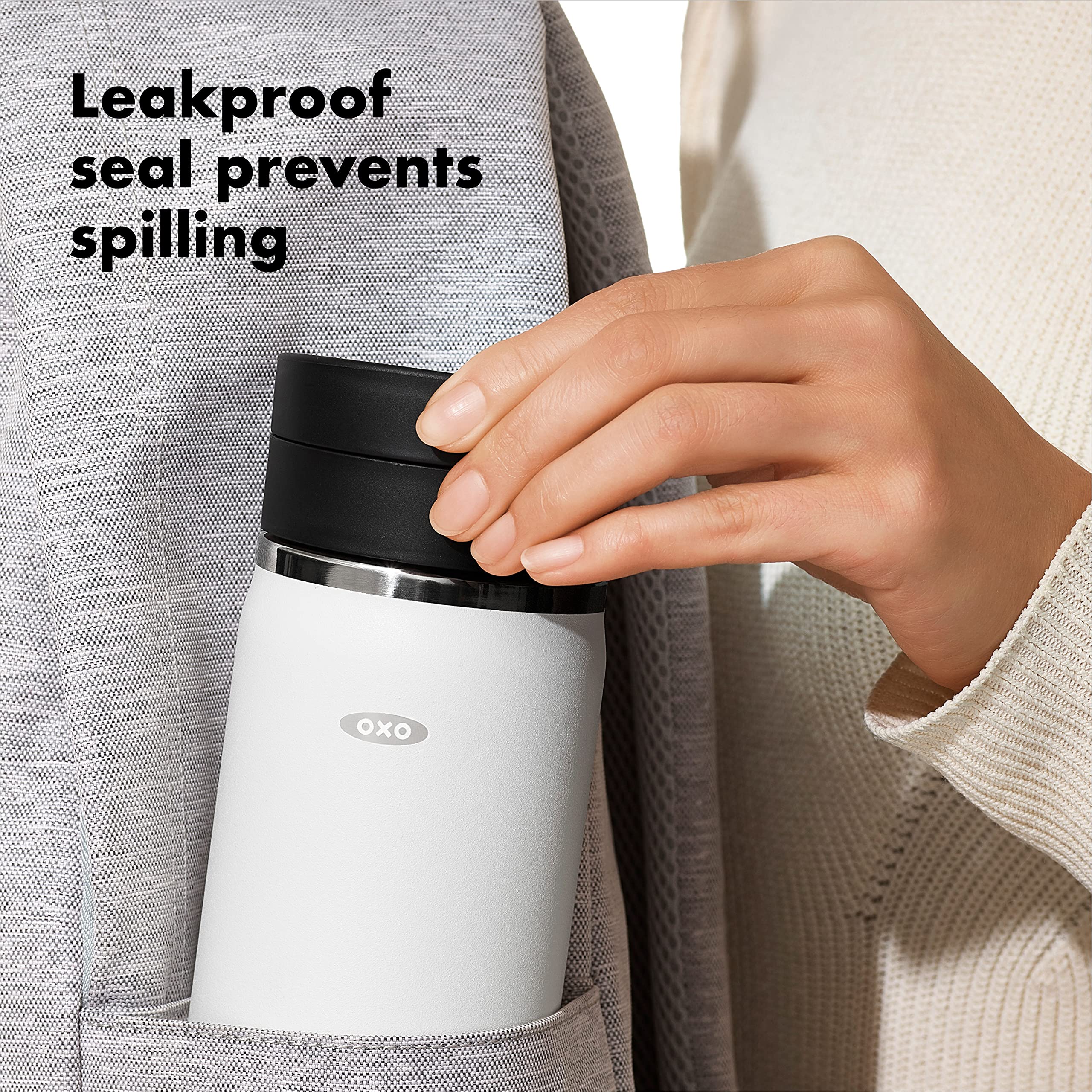 OXO Good Grips sweatproof coating, secure grip during busy days