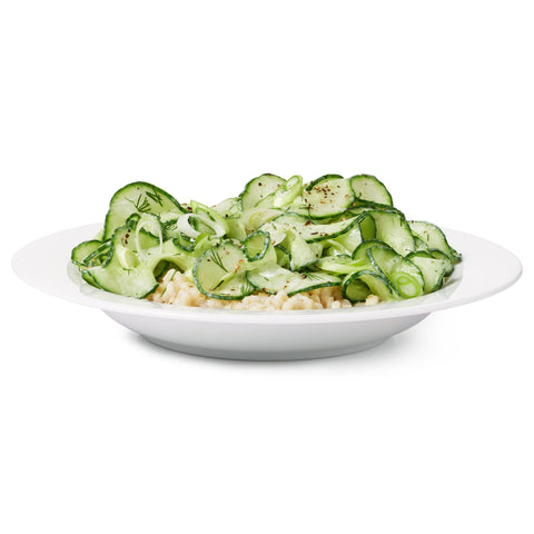 OXO Good Grips spiralizer fettuccine-cut blade creates thicker veggie noodles.