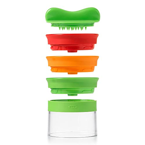 OXO Good Grips spiralizer food holder cap keeps hands safe during use and storage.