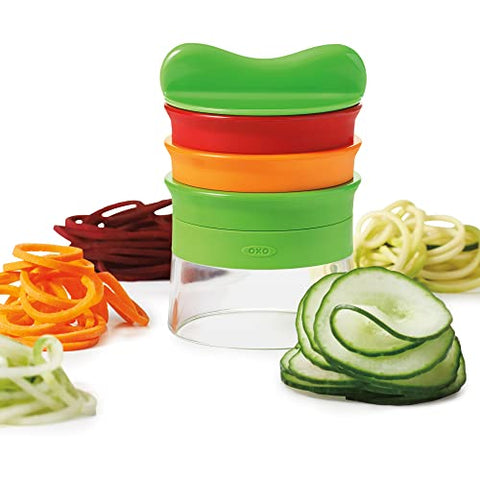 OXO Good Grips spiralizer non-slip grip provides steady control during spiralizing.