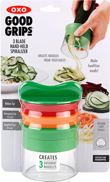 OXO Good Grips spiralizer open design fits long and round vegetables.