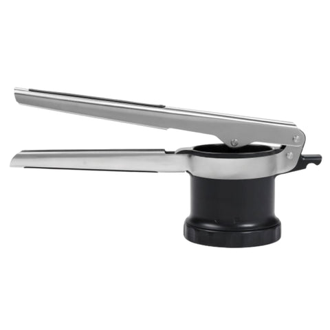 OXO Good Grips 3-in-1 potato ricer assembly with built-in disks for quick texture control.
