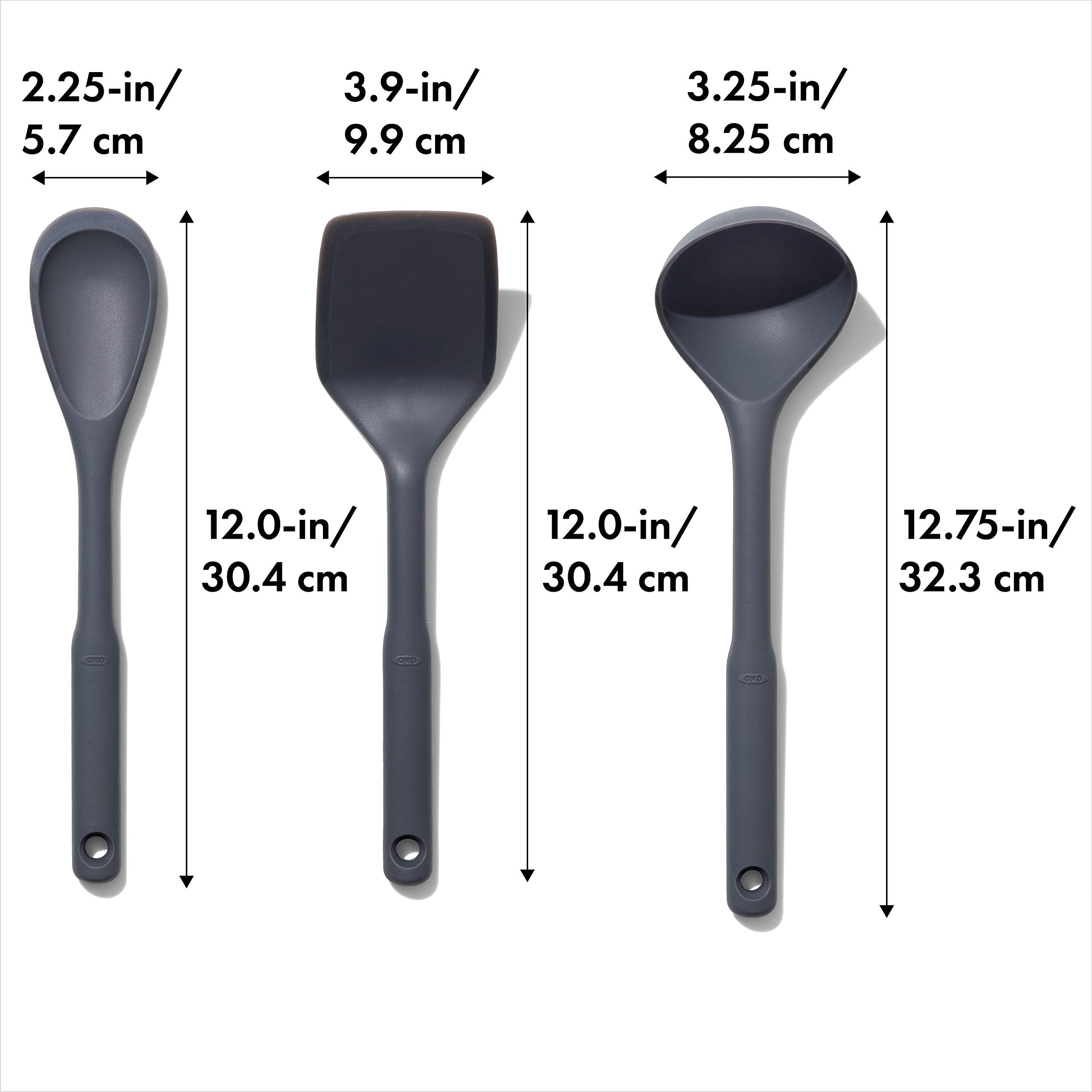 OXO Good Grips silicone spoon ideal for chopping and stirring.