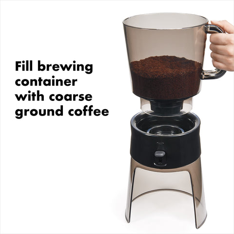 OXO Good Grips Rainmaker distributes water evenly over grounds for balanced extraction.