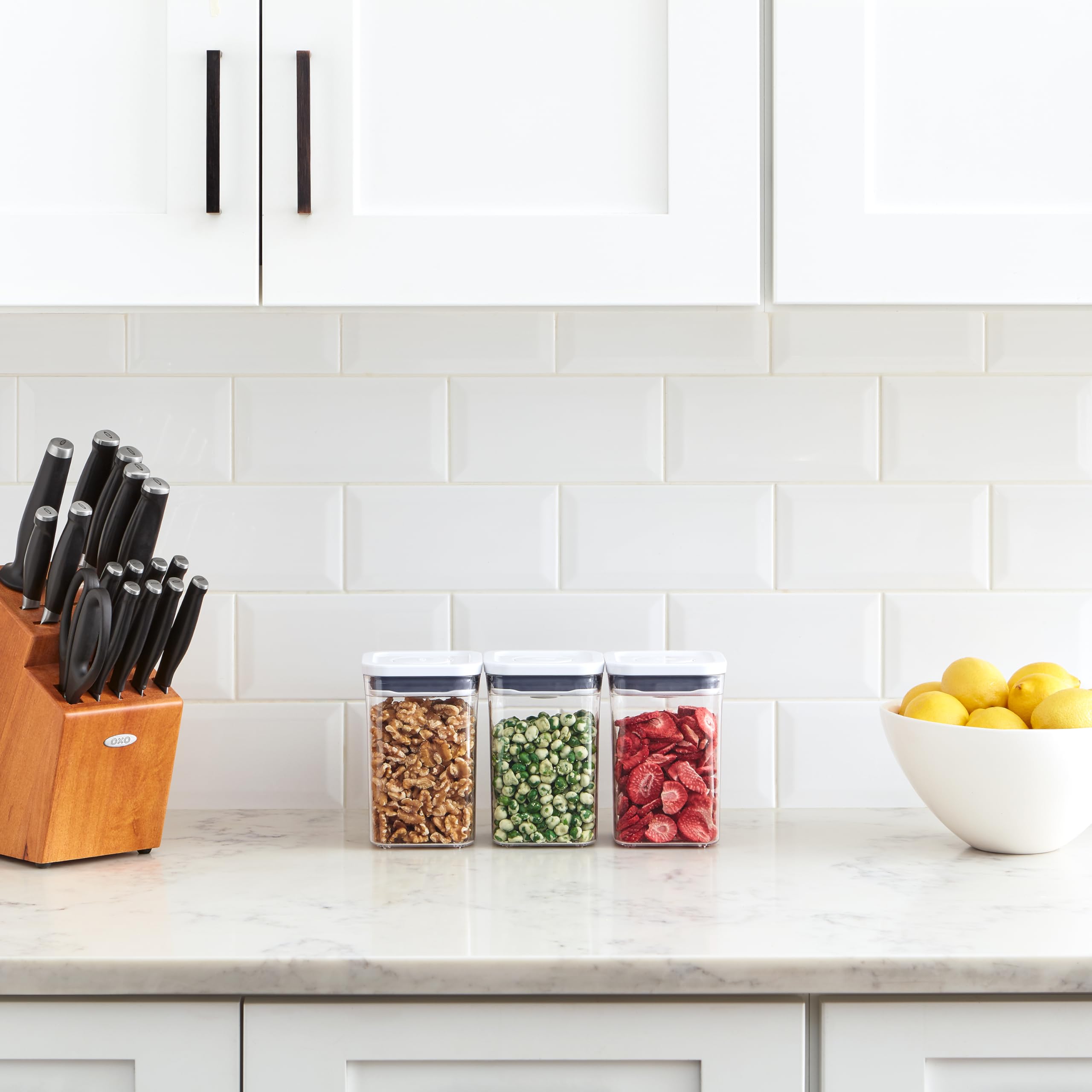 Compact, organized storage solution with OXO Good Grips POP in the kitchen.
