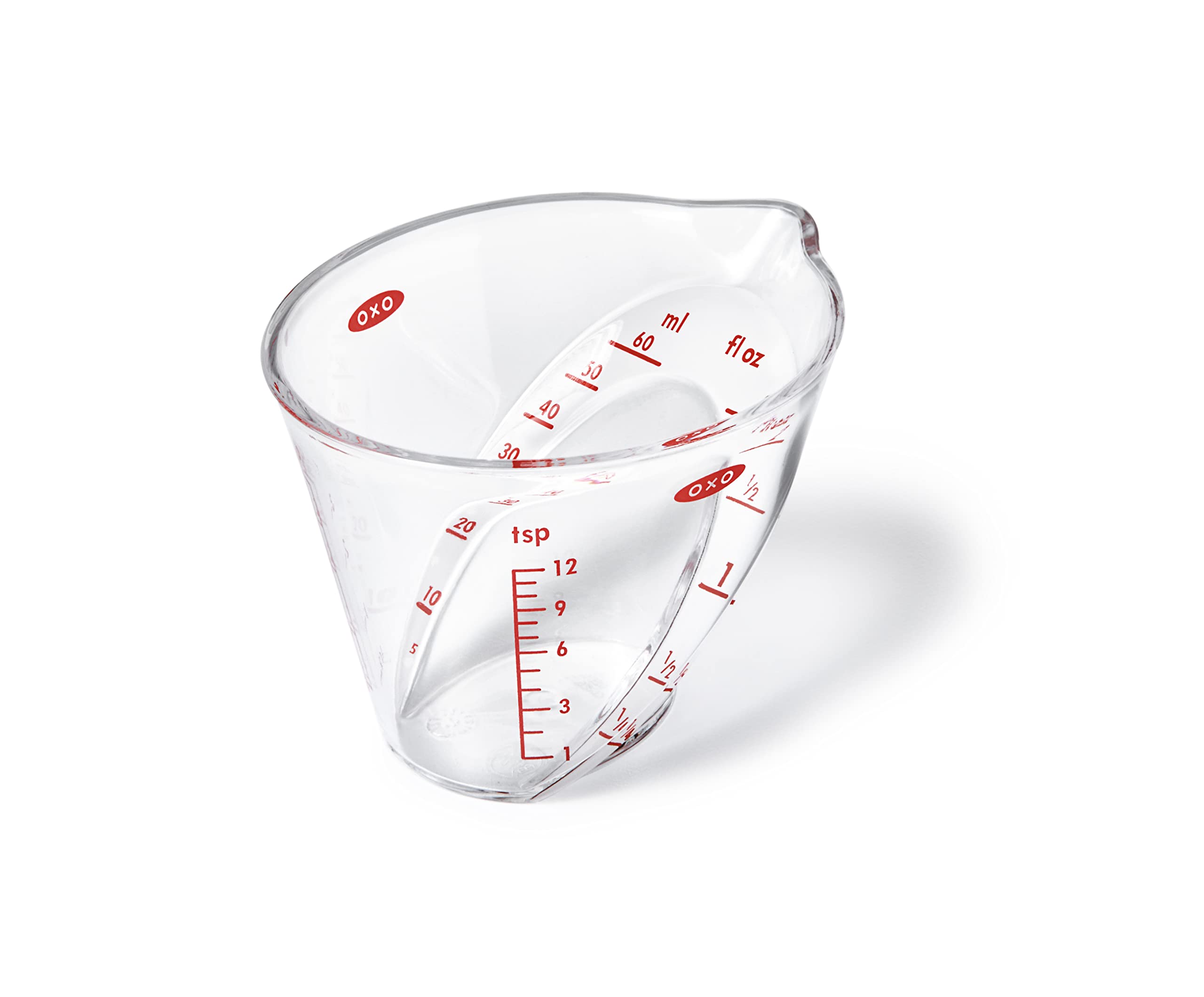 OXO Good Grips 60ml Mini Angled Measuring Jug angled interior for easy reading from above