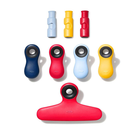 OXO Good Grips magnets on back hold notes or photos.