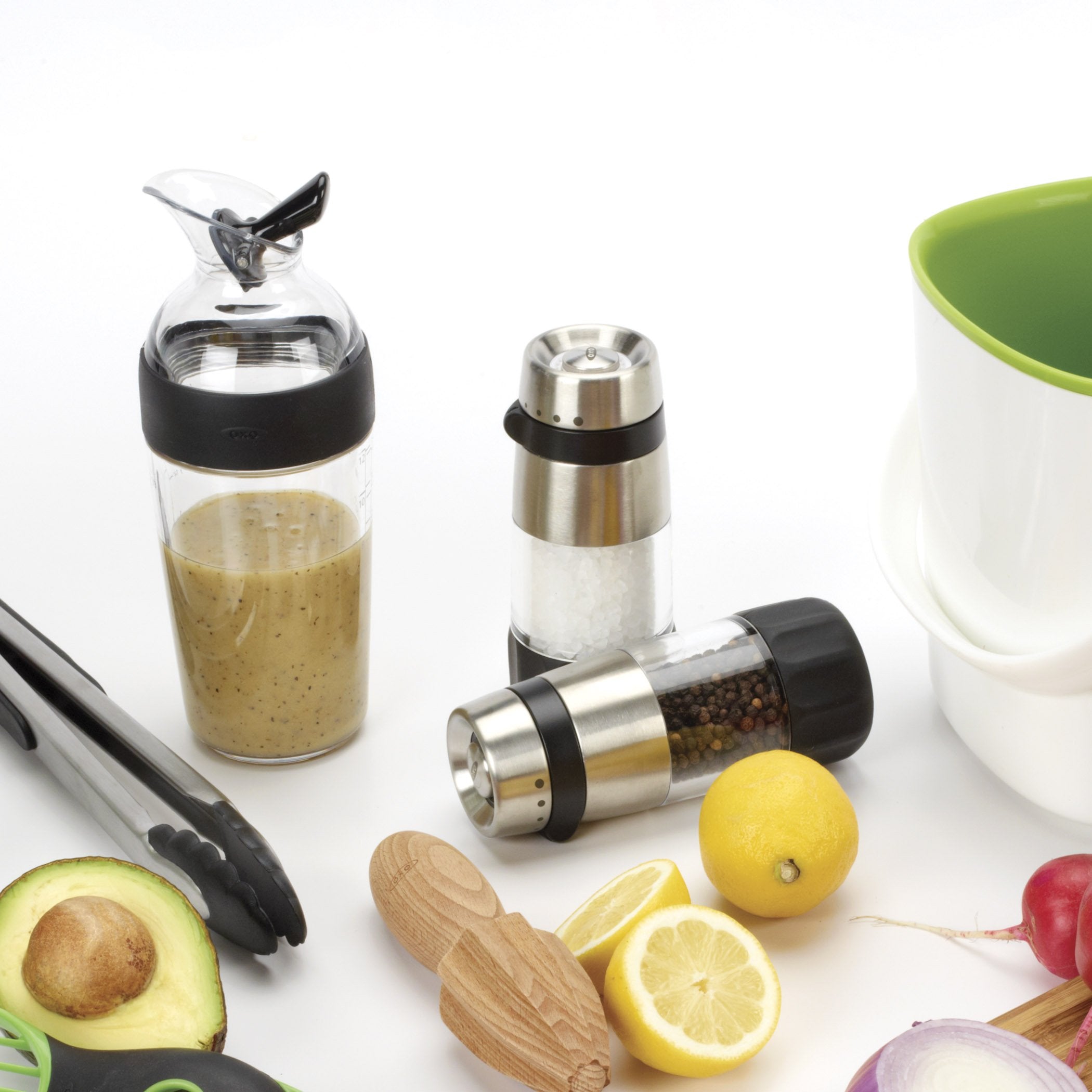 OXO Good Grips Accent Salt Grinder refill by turning over and unscrewing cap
