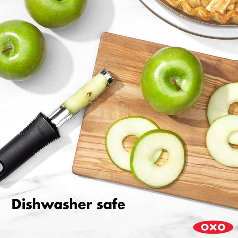 OXO Good Grips Apple Corer core removal feature makes quick work of the apple center.
