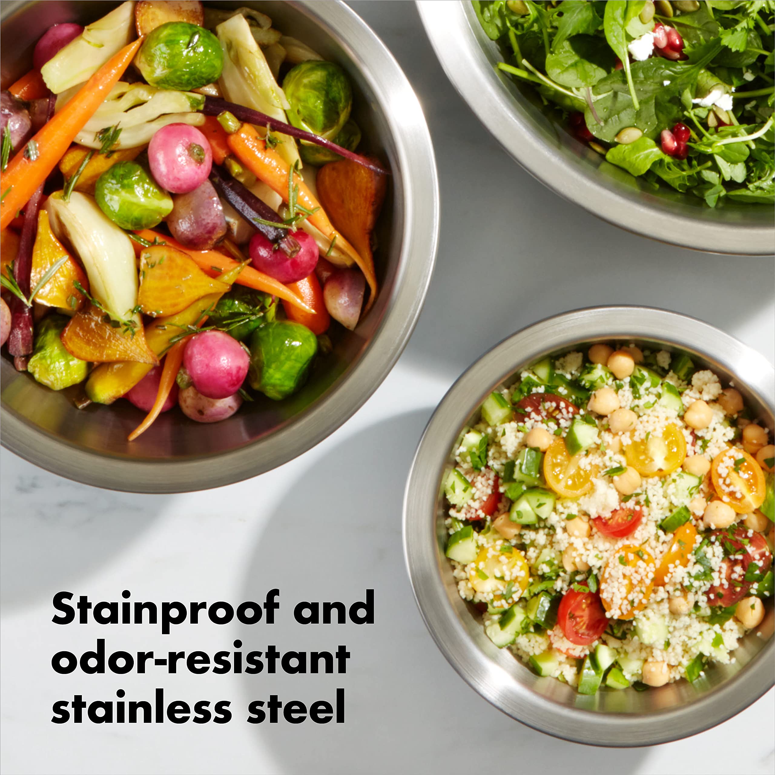 OXO Good Grips non-slip bottom bowl stabilizes while mixing