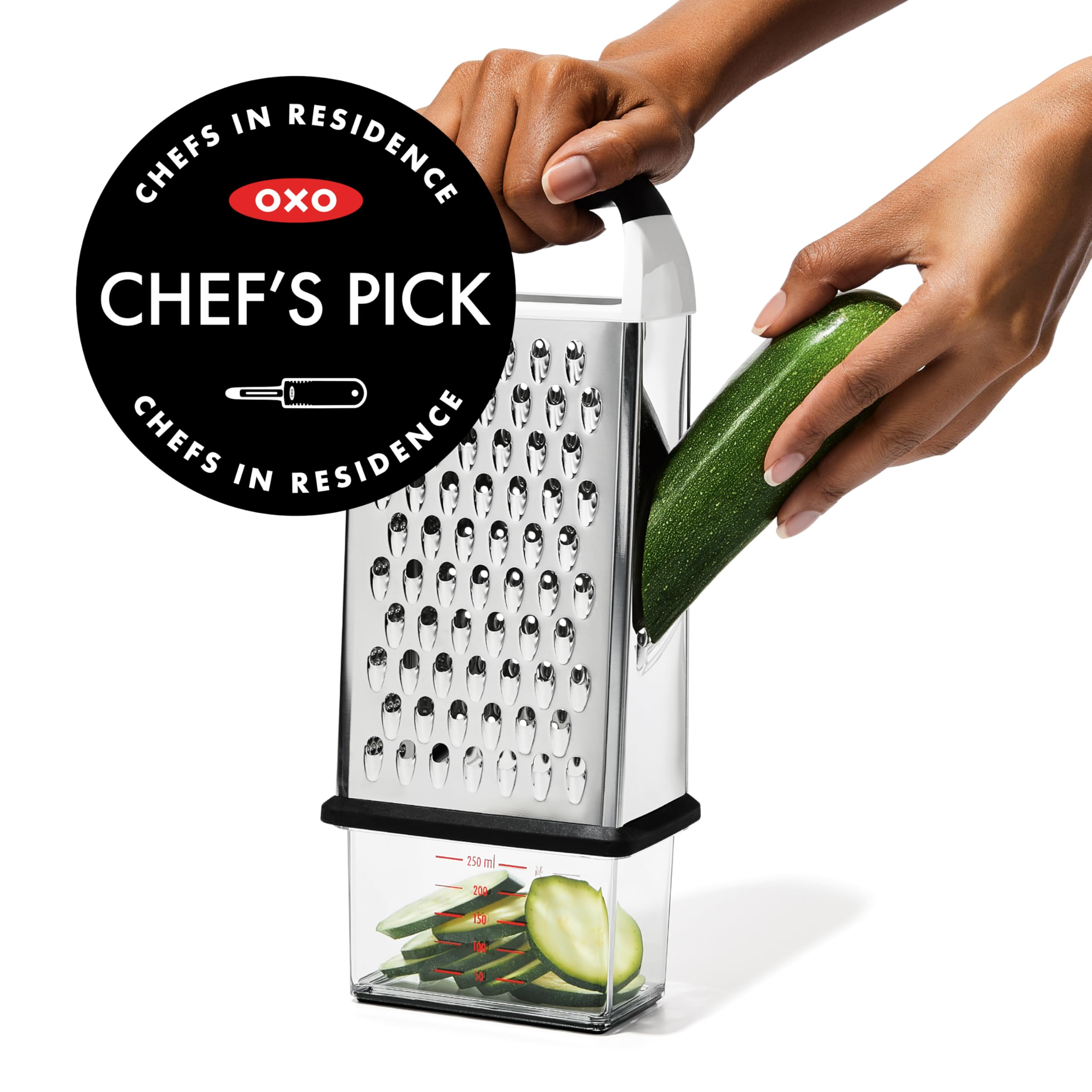 OXO Good Grips Box Grater medium grating surface for versatile shredding