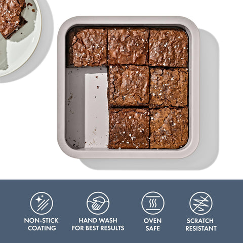 OXO Good Grips ceramic square pan interior corner for smooth cleaning