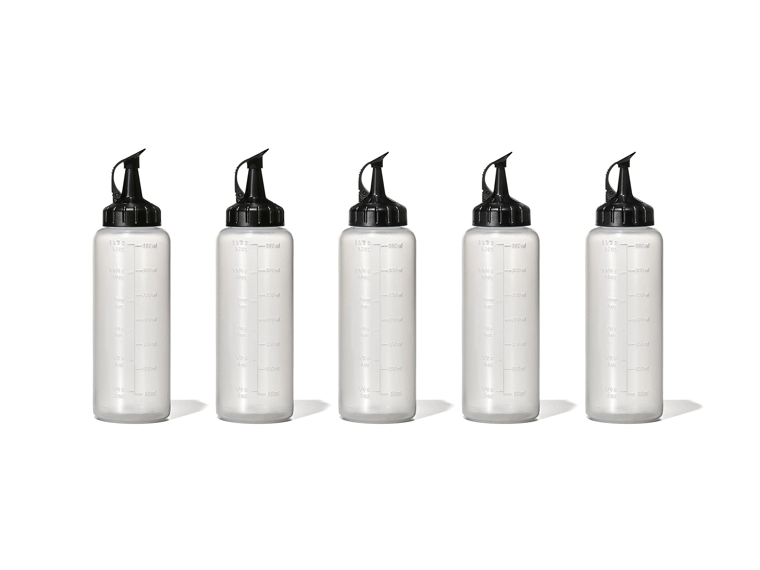 OXO Good Grips squeeze bottle set of five 12 oz bottles for versatile pours