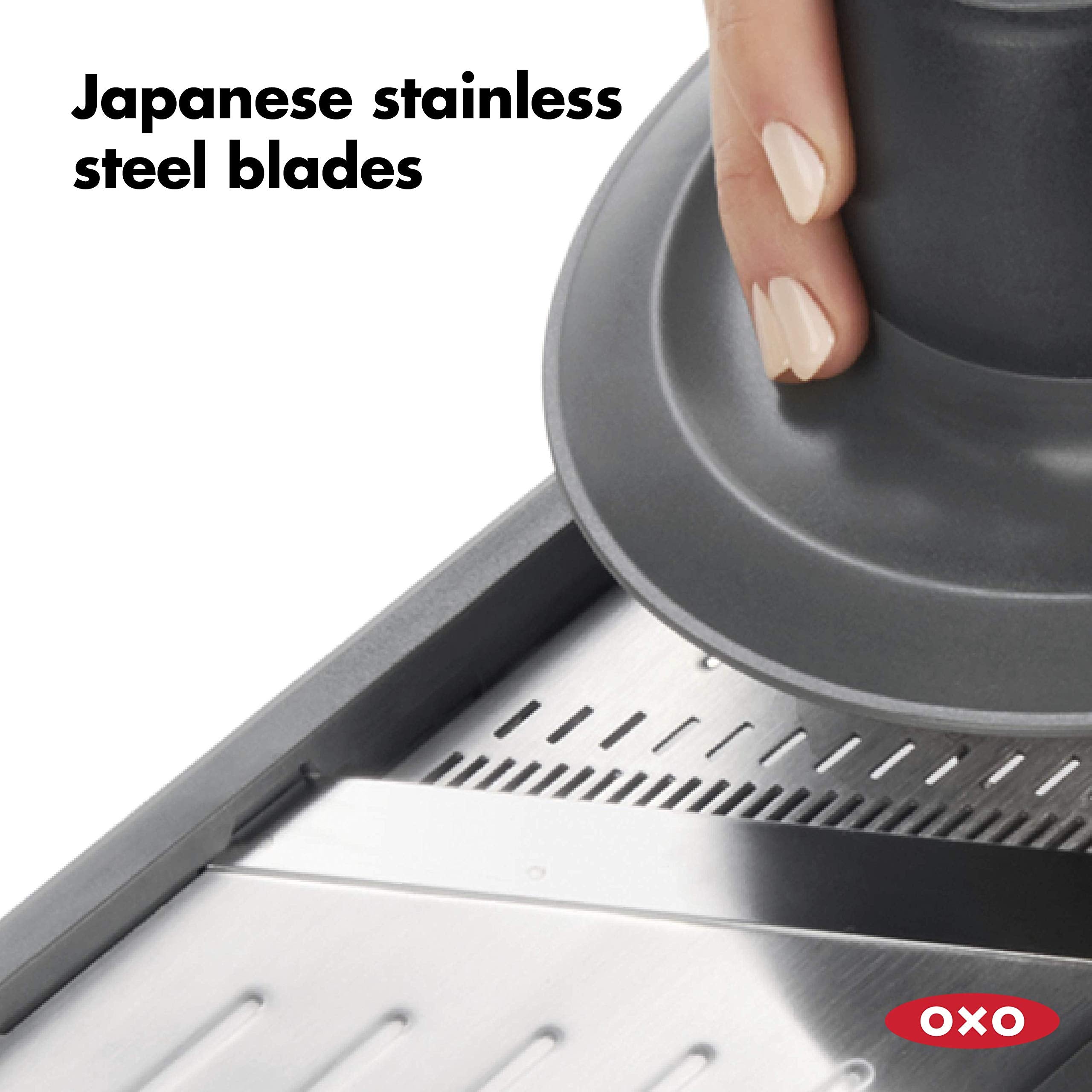 OXO Good Grips Chef's Mandoline 2.0 spring-loaded holder protects fingers