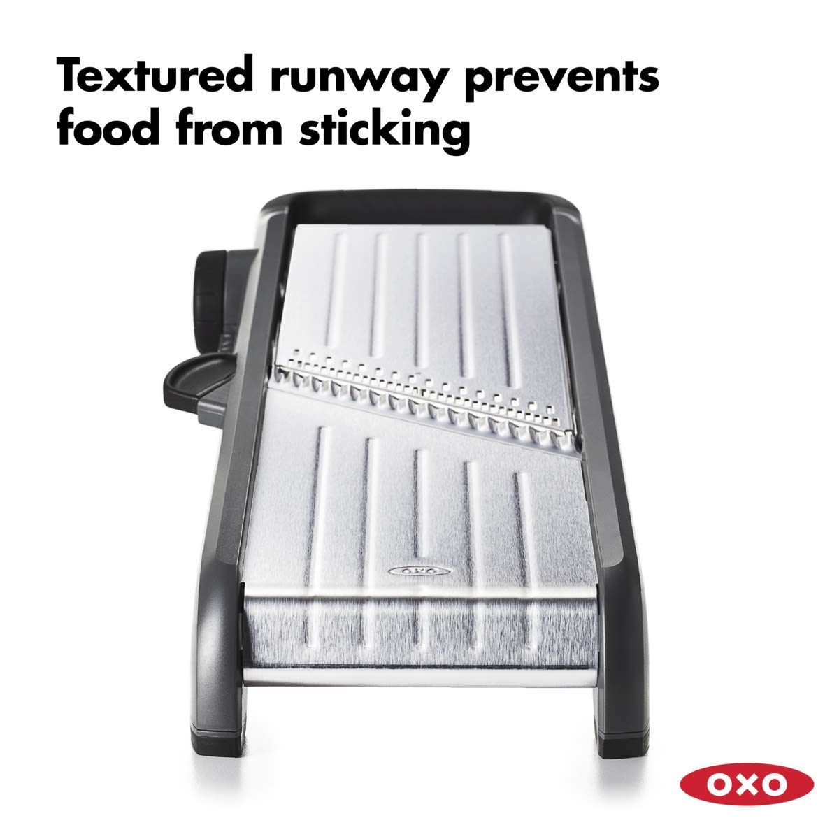 OXO Good Grips Chef's Mandoline 2.0 textured runway prevents sticking