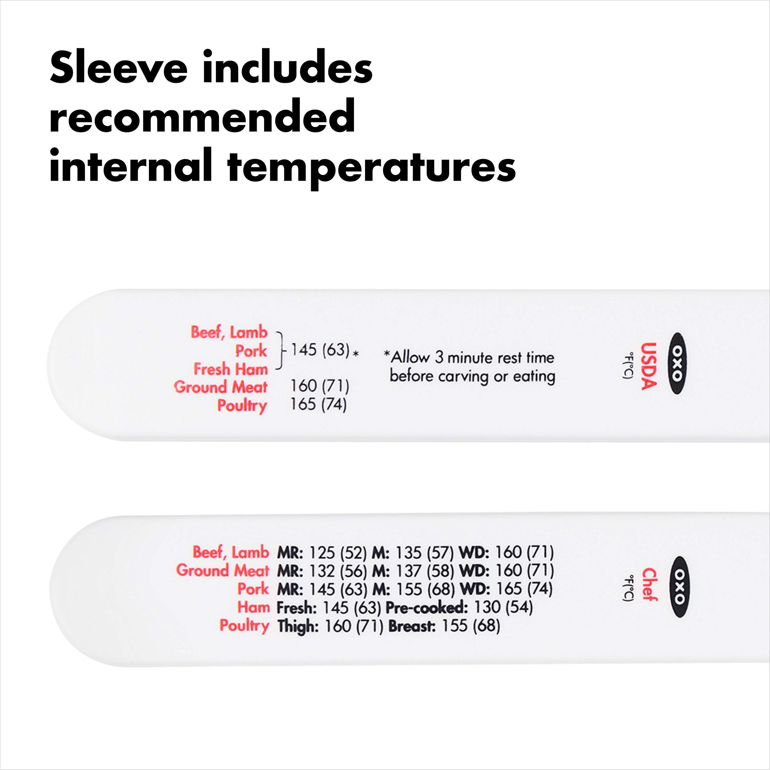 Oxo Good Grips thermometer large digital display is easy to read at a glance.