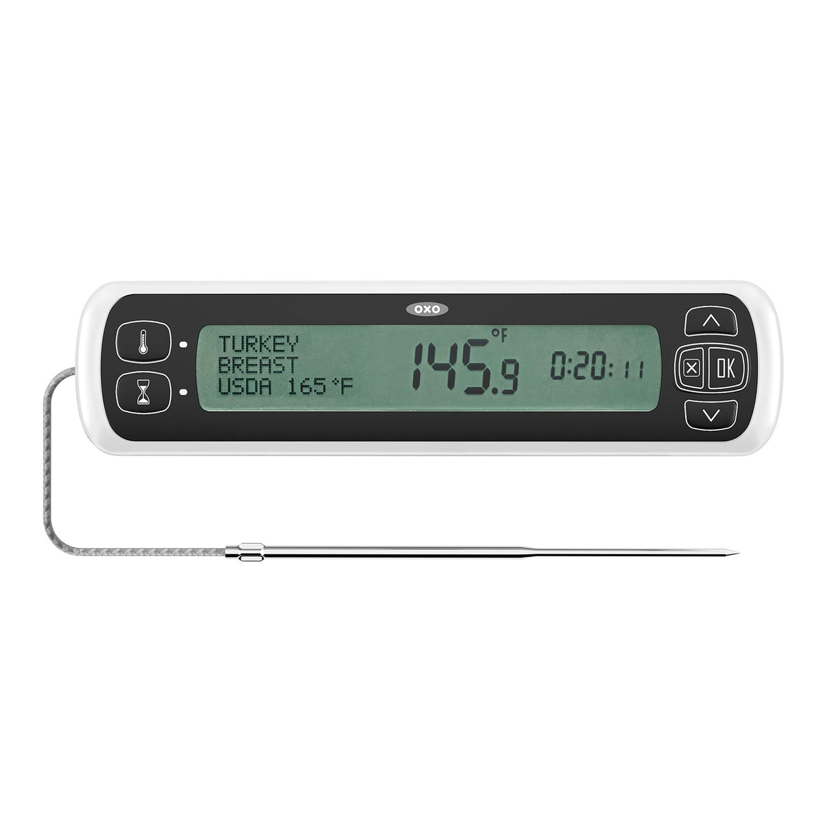 OXO Good Grips thermometer with in-meat probe for precise temps