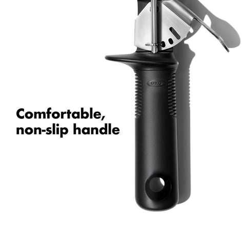 Lever release mechanism on the OXO Classic Swipe scoop demonstrates smooth release.
