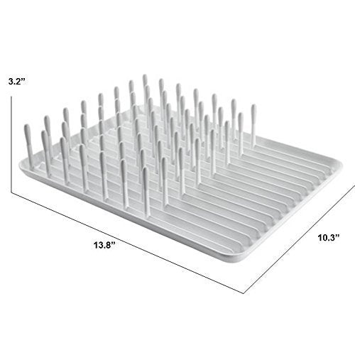 OXO Good Grips compact dish rack biscuit shows raised ribs for better water drainage.