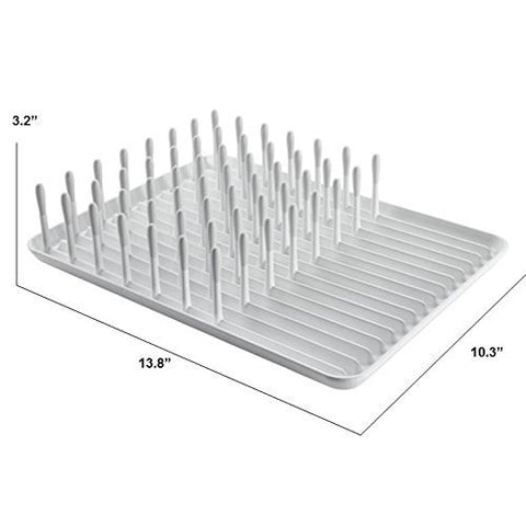 OXO Good Grips compact dish rack biscuit shows raised ribs for better water drainage.