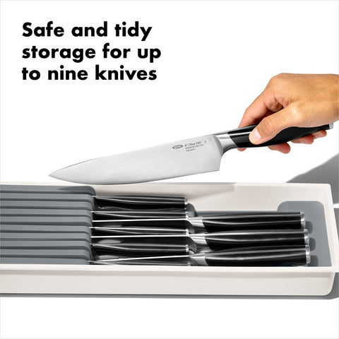 OXO Good Grips removable tray shown for easy cleaning and maintenance.