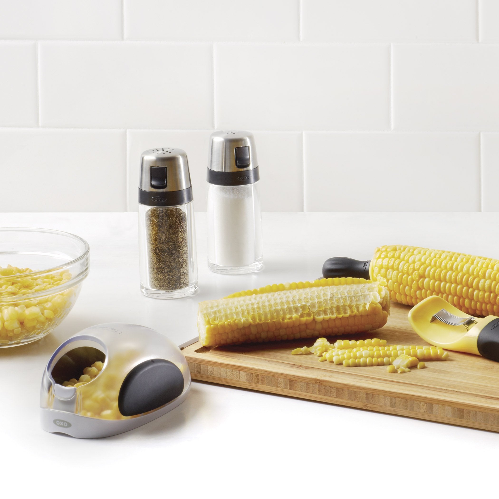 OXO Good Grips Corn Peeler soft non-slip grip for comfort.