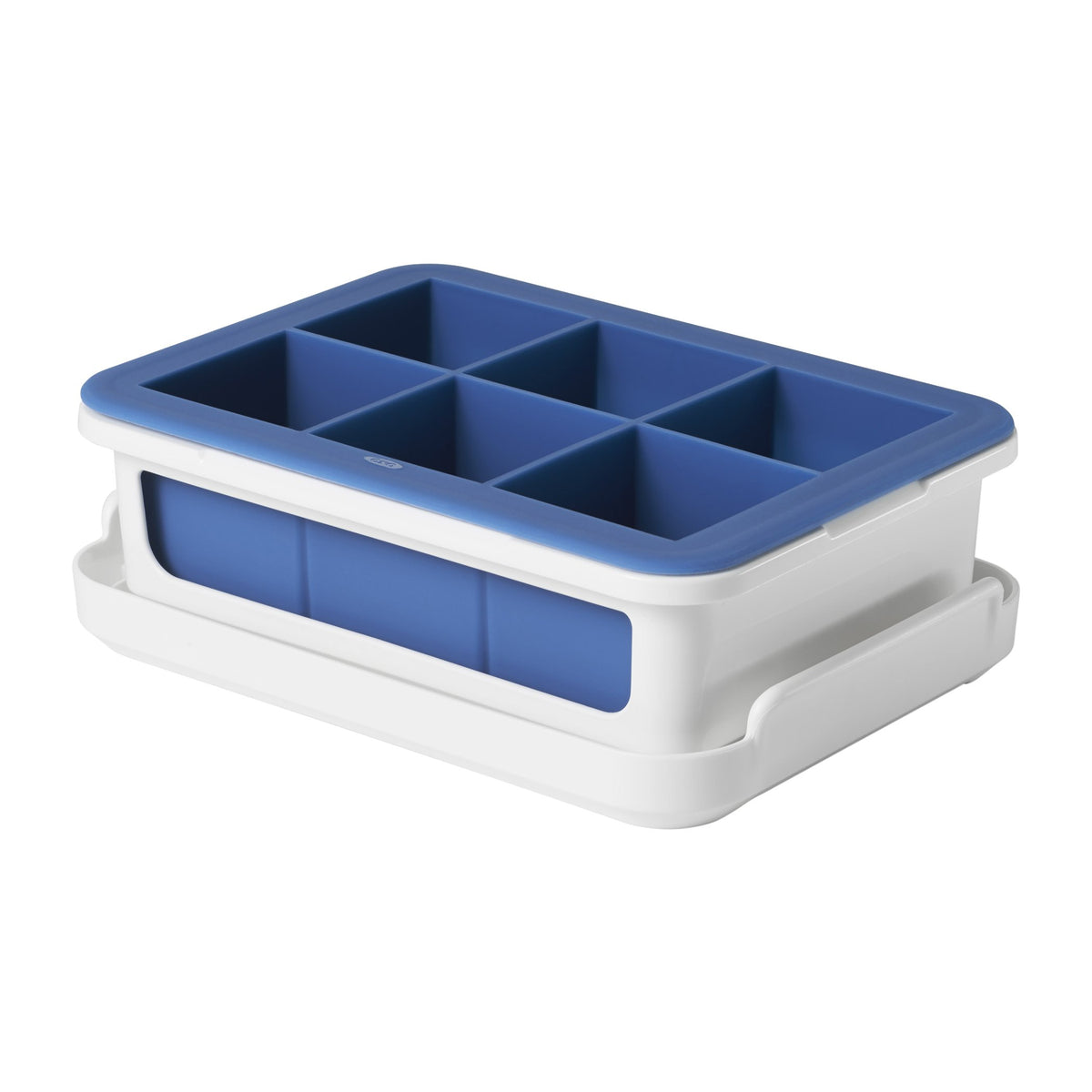 OXO Good Grips covered ice cube tray large cube in dark blue for easy removal