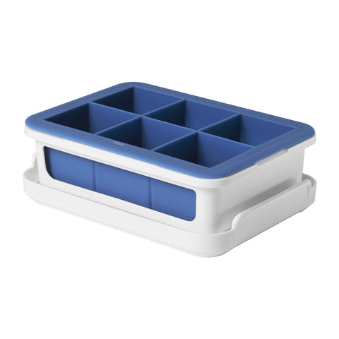 OXO Good Grips covered ice cube tray large cube in dark blue for easy removal