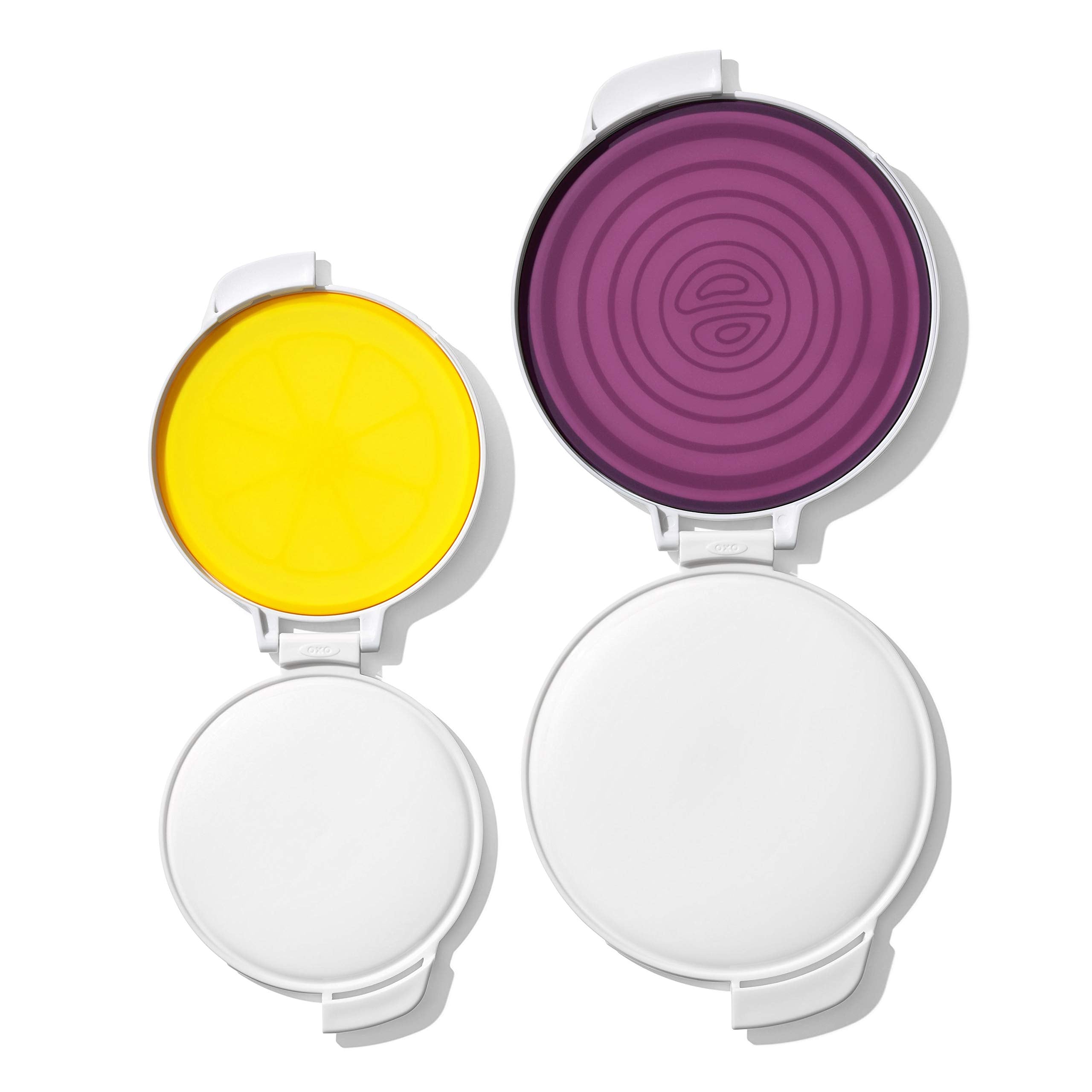 OXO Good Grips Cut & Keep lemon-half saver with bright yellow silicone seals freshness in fridge